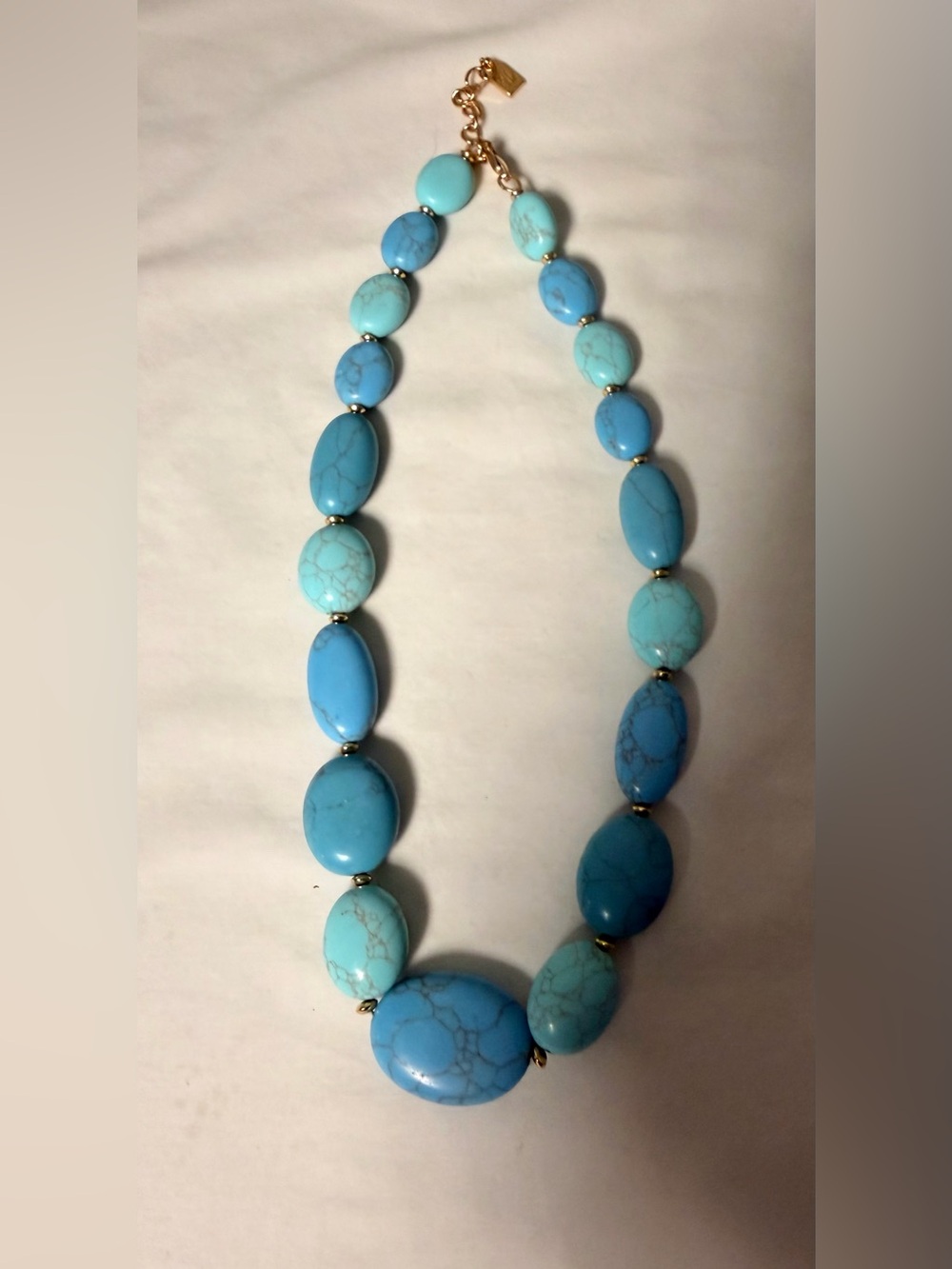 Ralph Lauren Faux Turquoise Graduated Chunky Stone Statement Necklace